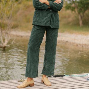 Valentina Gari green curdouroy pants